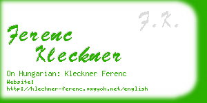 ferenc kleckner business card